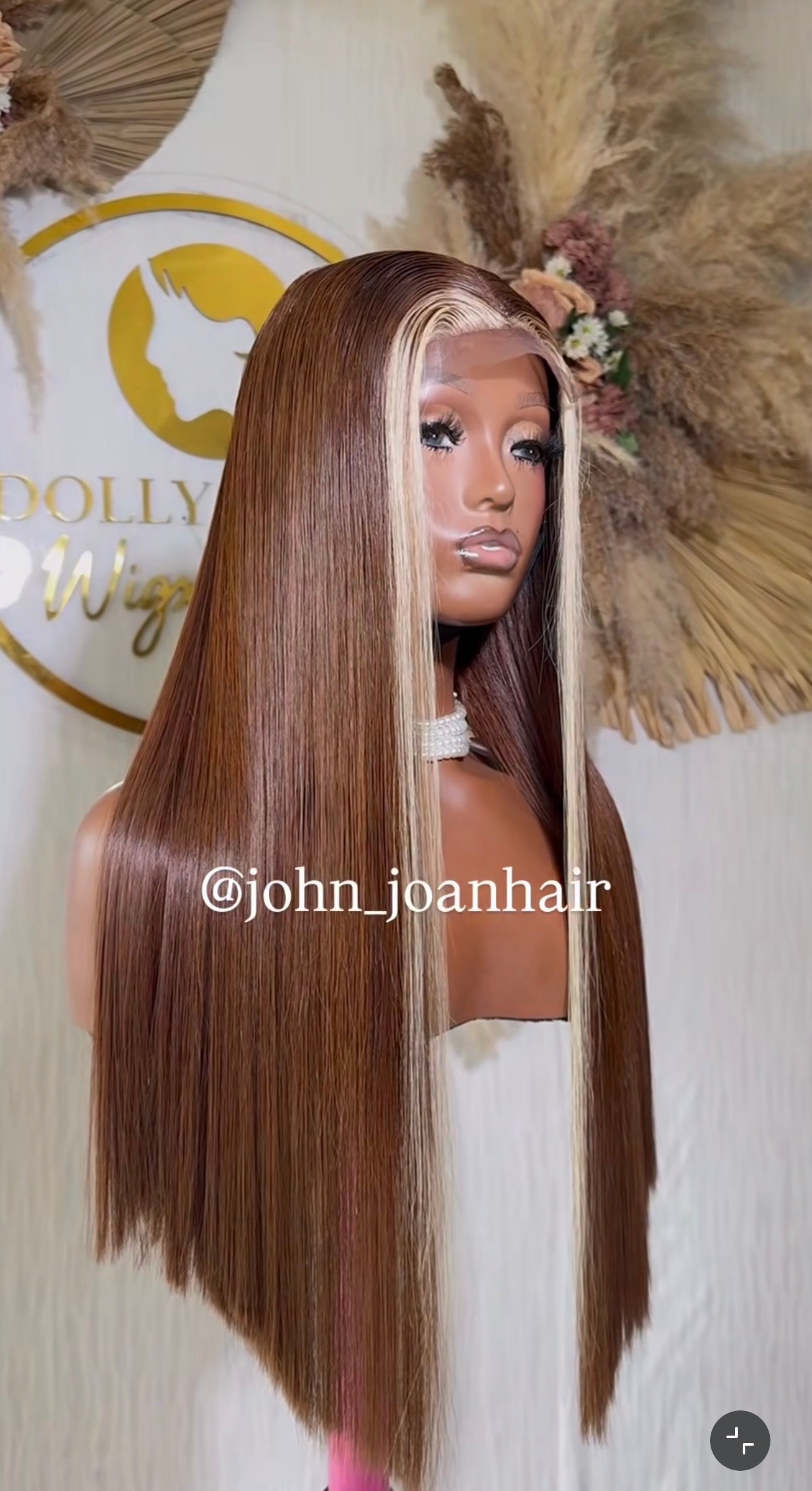 2x6 Bone Straight Wig color 613/4 CARO
