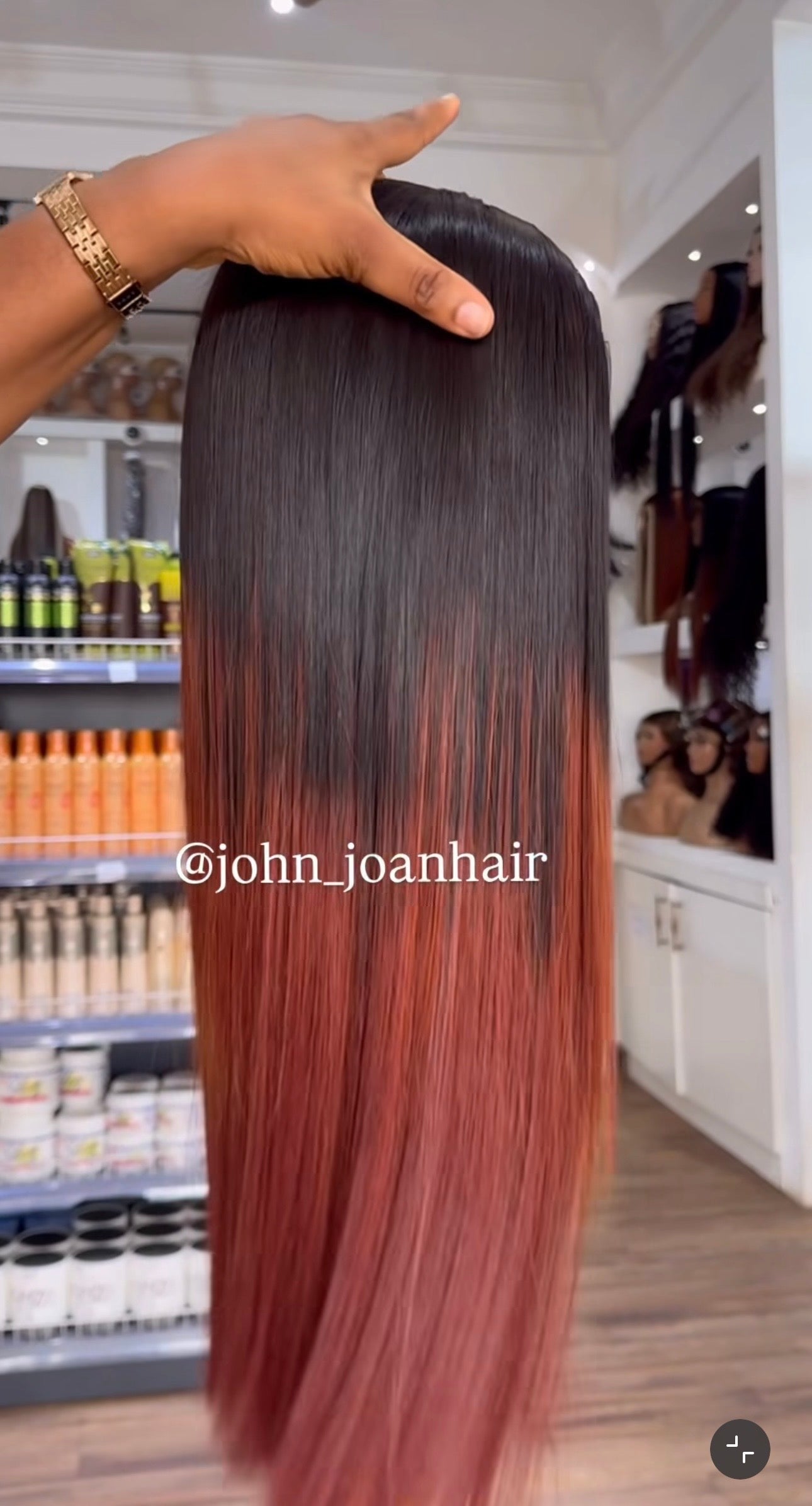 2x6 Bone Straight Wig color 1b/33 CARO