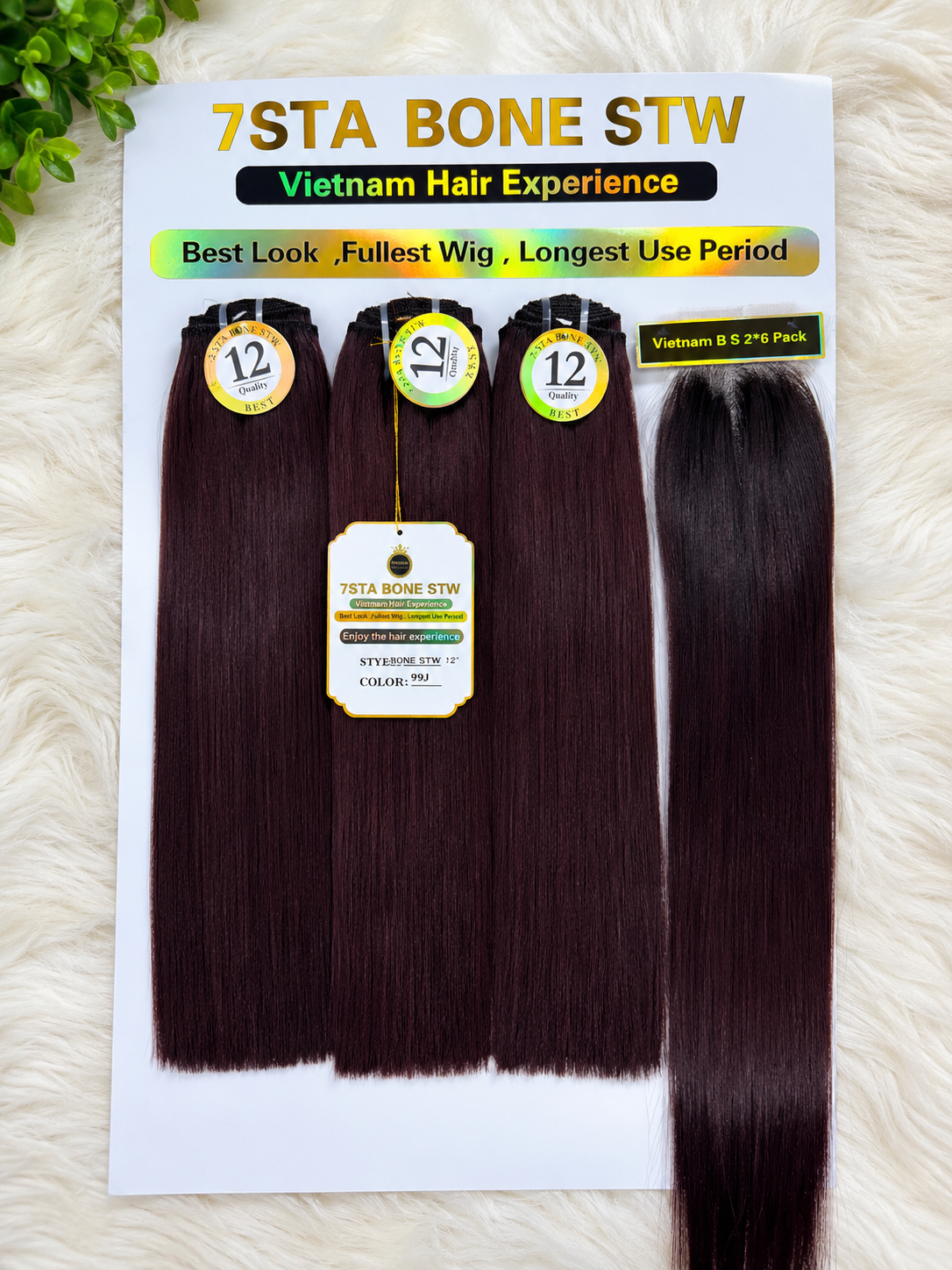 7Sta bone Straight+2x6 Col:99j
