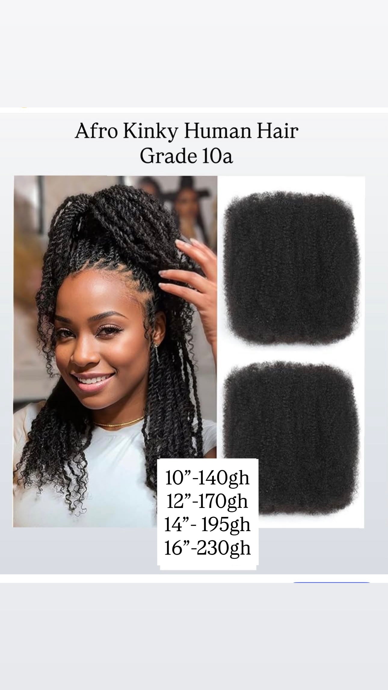 Afro Kinky Human Hair