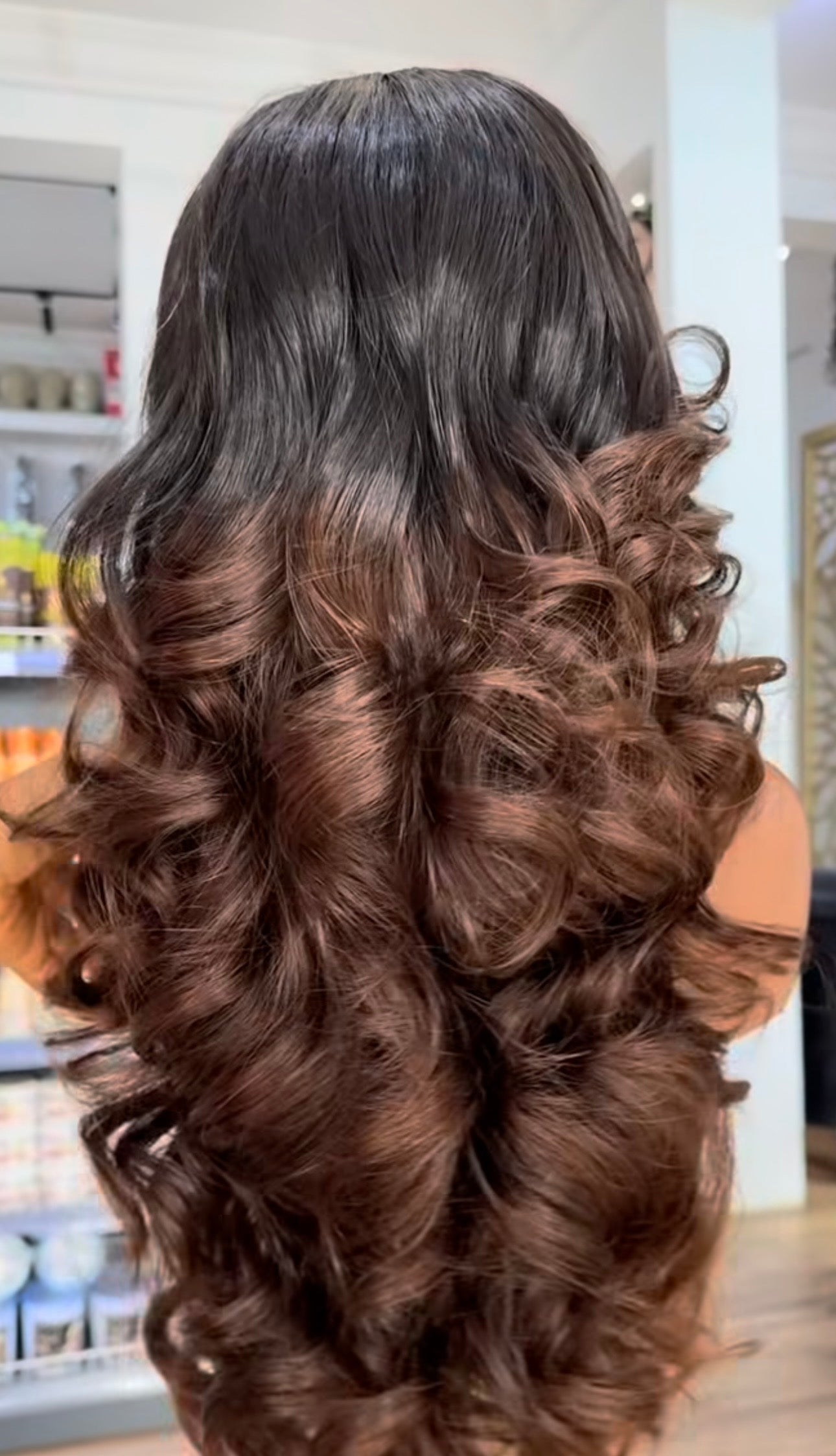 5x5 hd Super double drawn layered bouncy wig color 1b/4