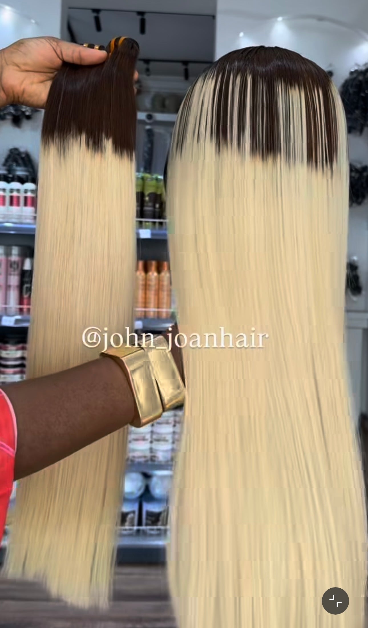 Vietnamese bone straight bundle color ombré blonde