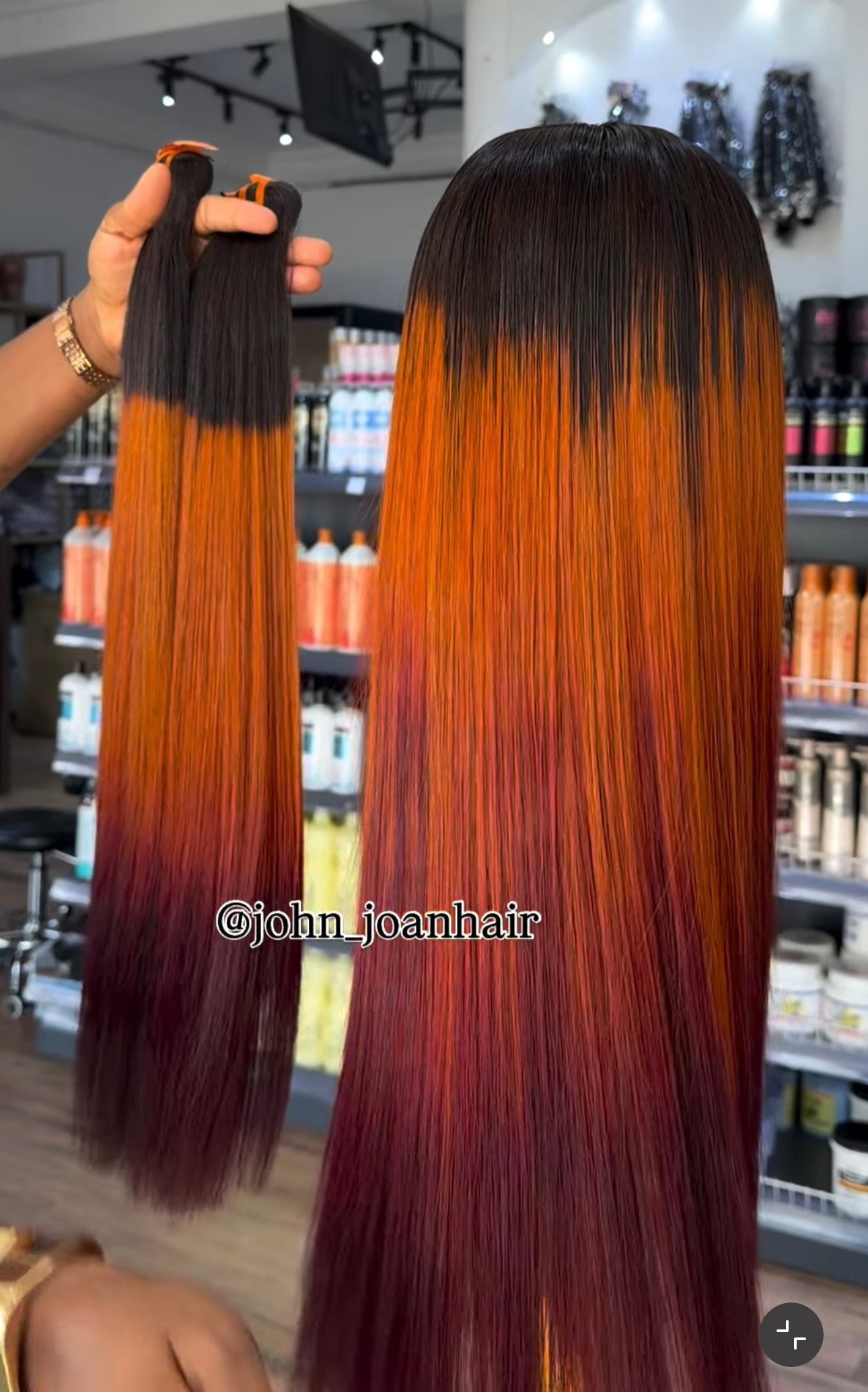 Vietnamese bone straight bundle color ombré 3 color shade