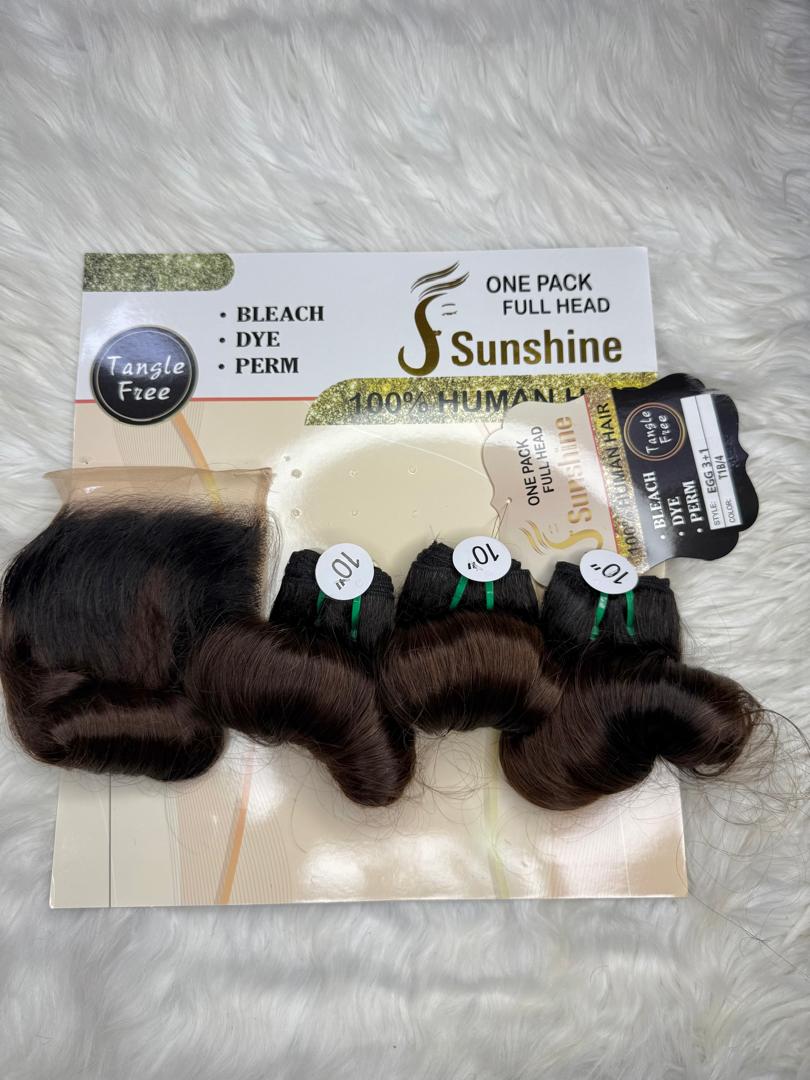 Sunshine Egg Curls+ 4x4 closure 1b/4