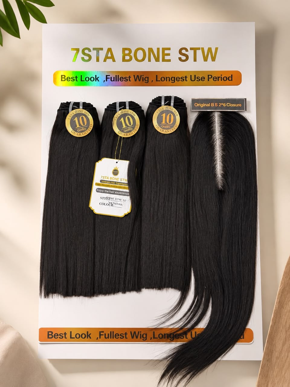 7STA Bone Straight+ 2x6 closure