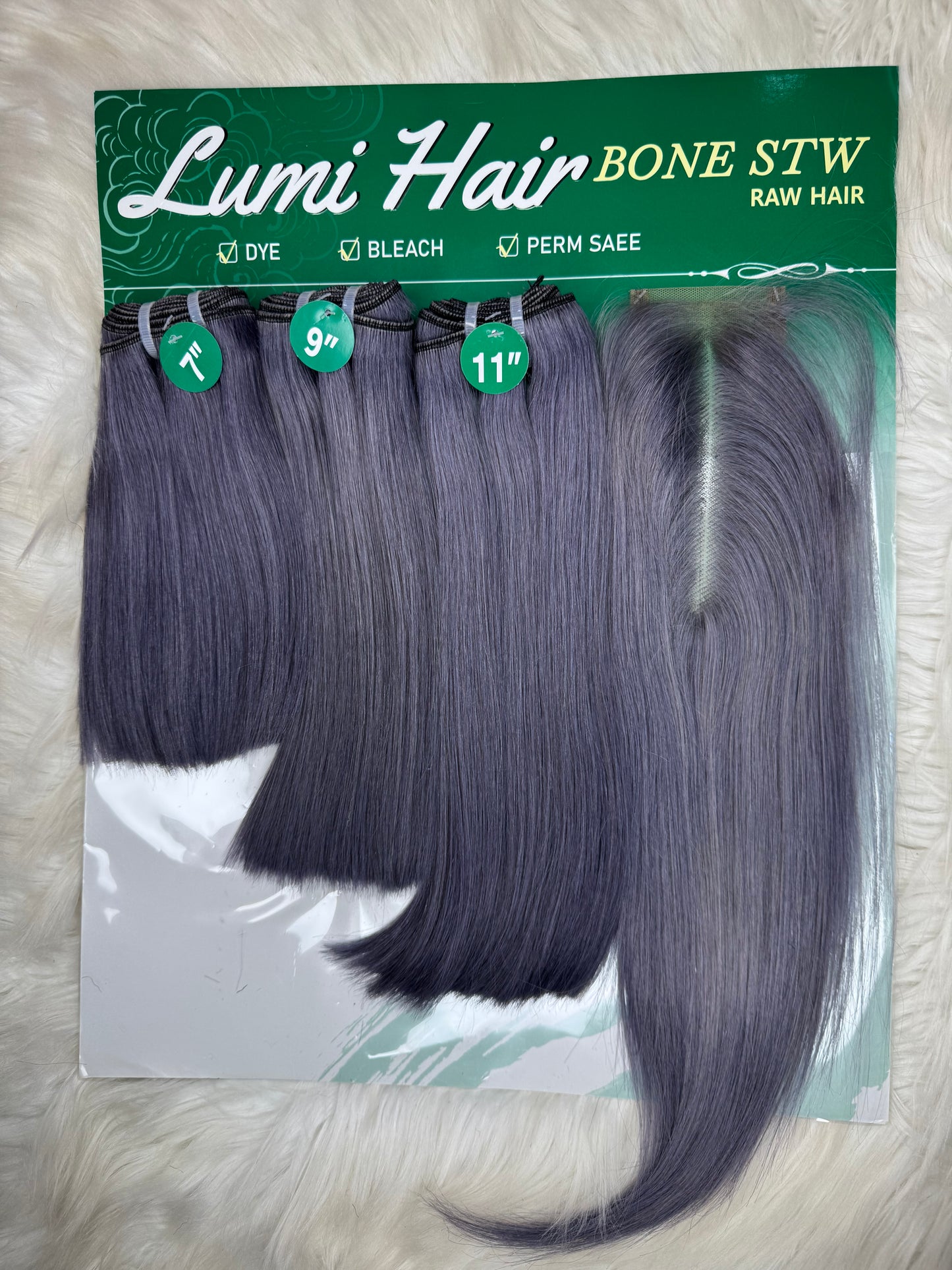 Lumi Bone Straight+ 2x6 closure grey color