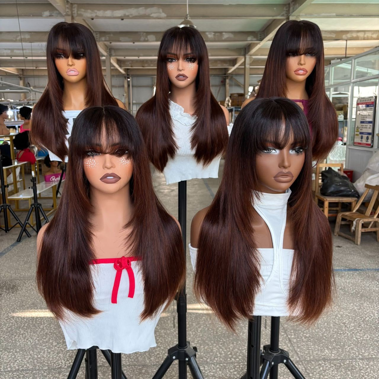 5x7 lace fringe bob wig 1b33 TUNF