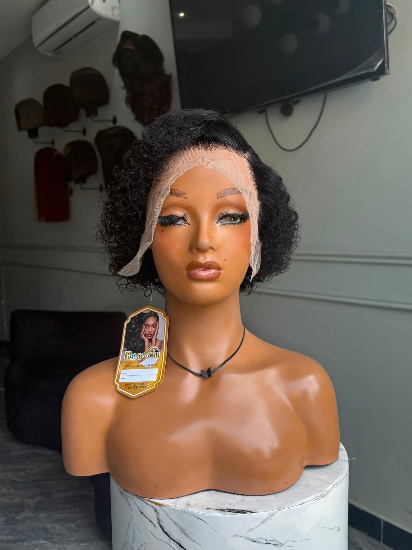 Short curly frontal wig SS03