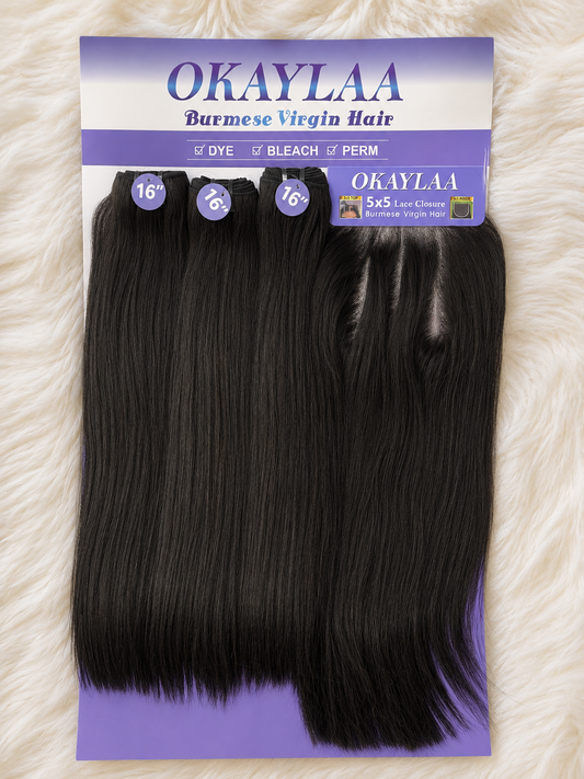 Okaylaa Bone Straight+ 5x5 closure