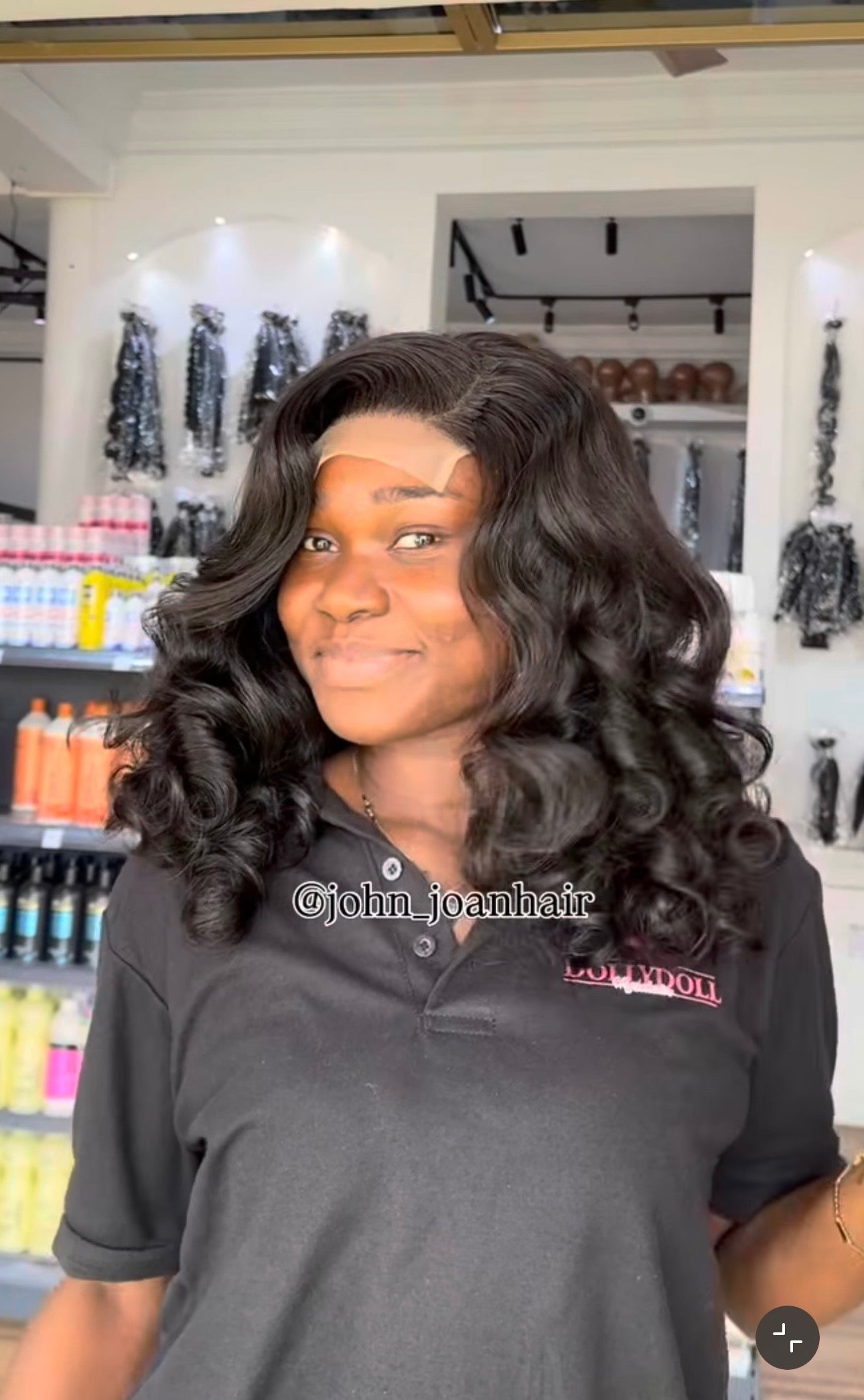 Double drawn 4x4 bouncy wig wine and black PRD