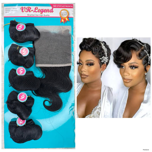 Ur legend Afro b pixie cut+ frontal