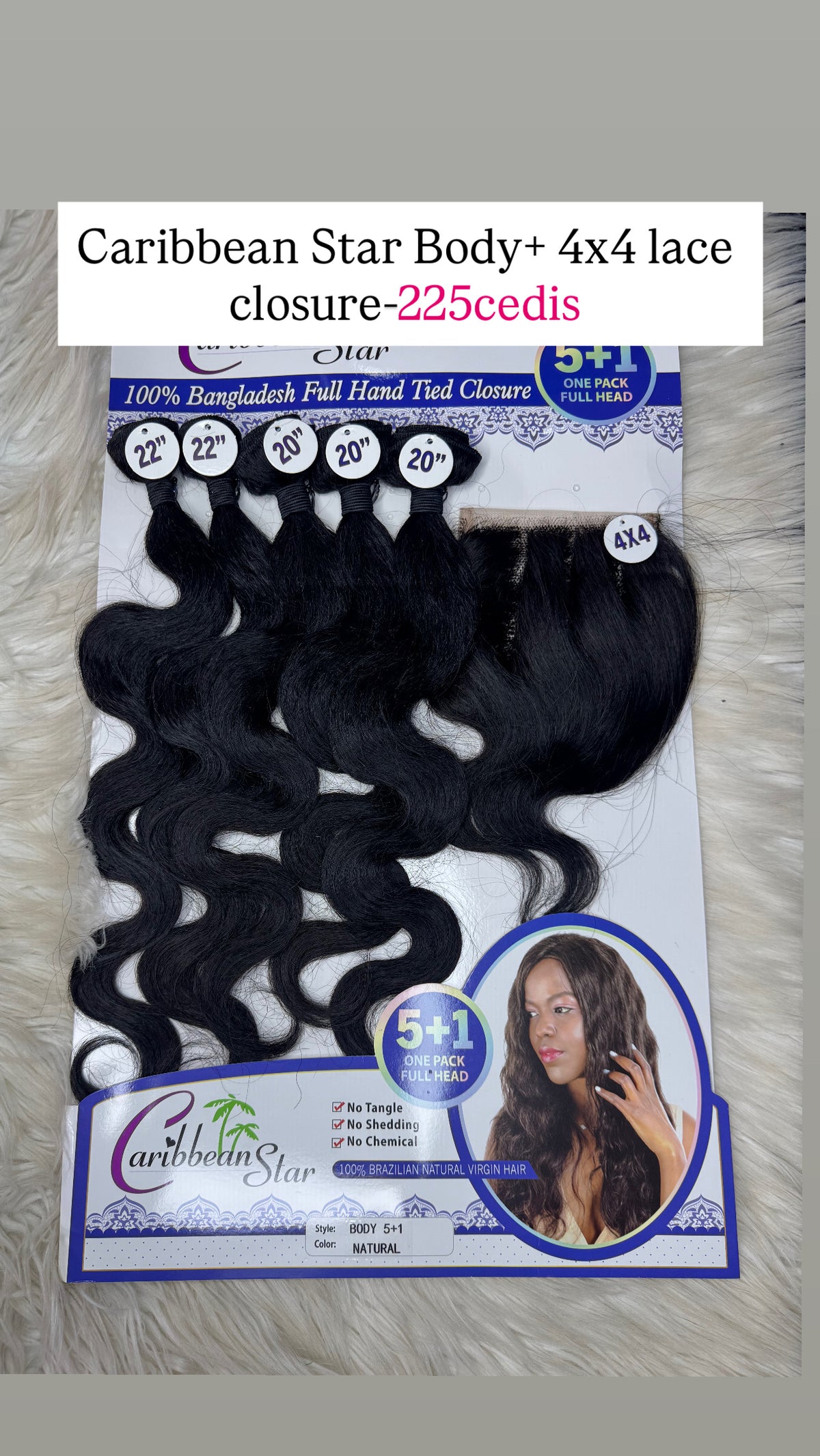 Caribbean Star Body+ 4x4 lace closure