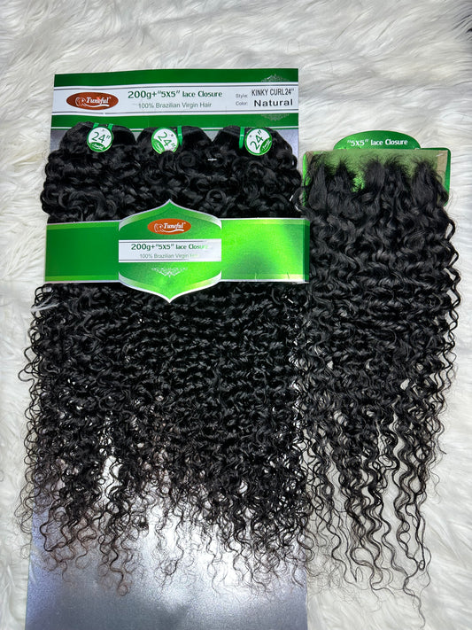 Tuneful Kinky curls+ 5x5 closure