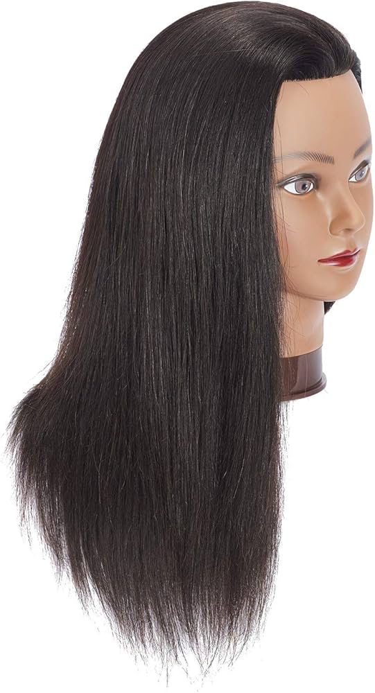 Toy head with human hair