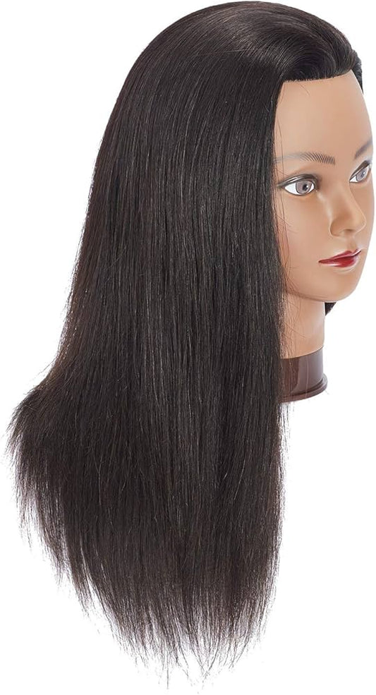 Toy head with human hair