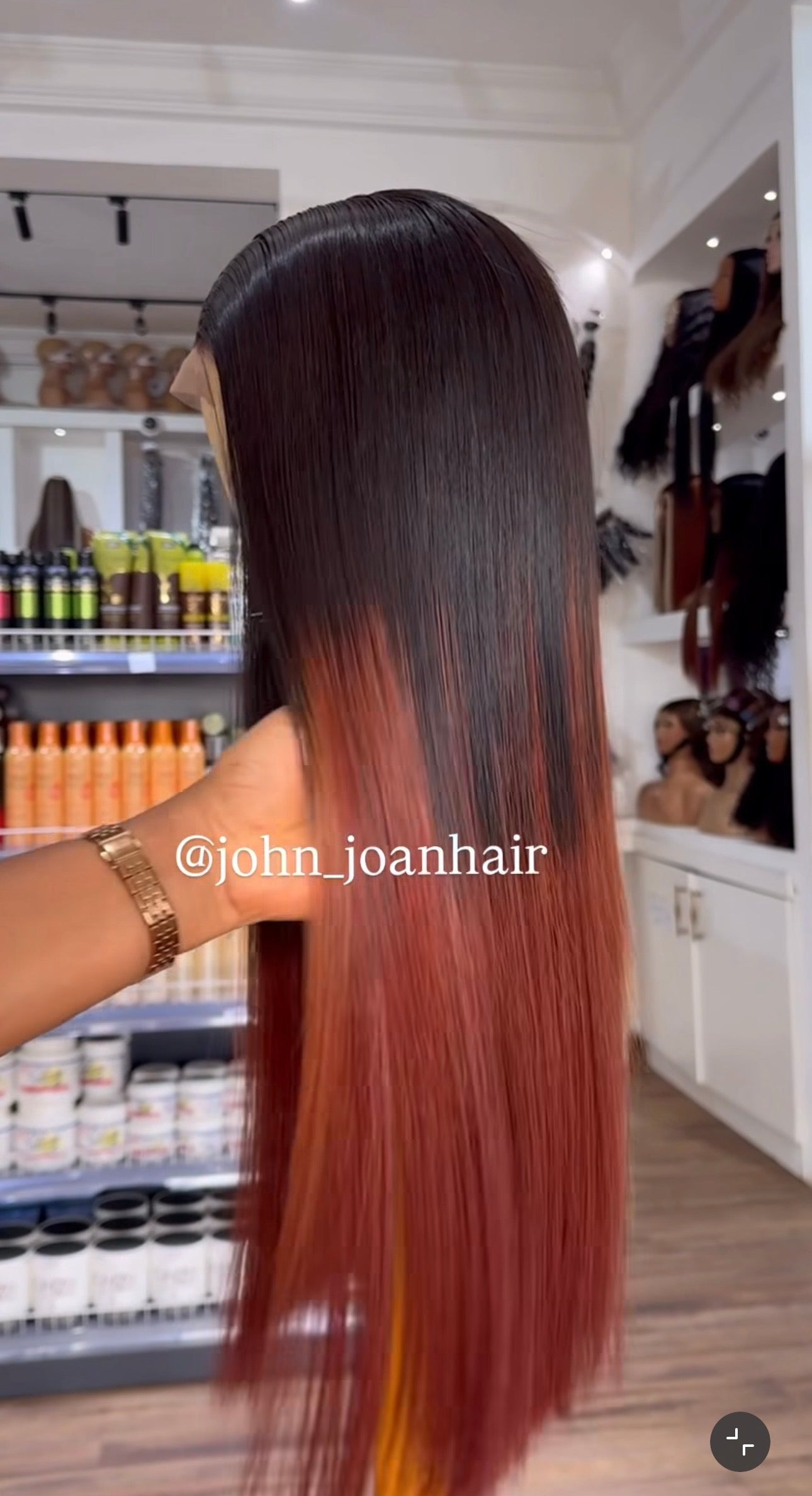 2x6 Bone Straight Wig color 1b/33 CARO