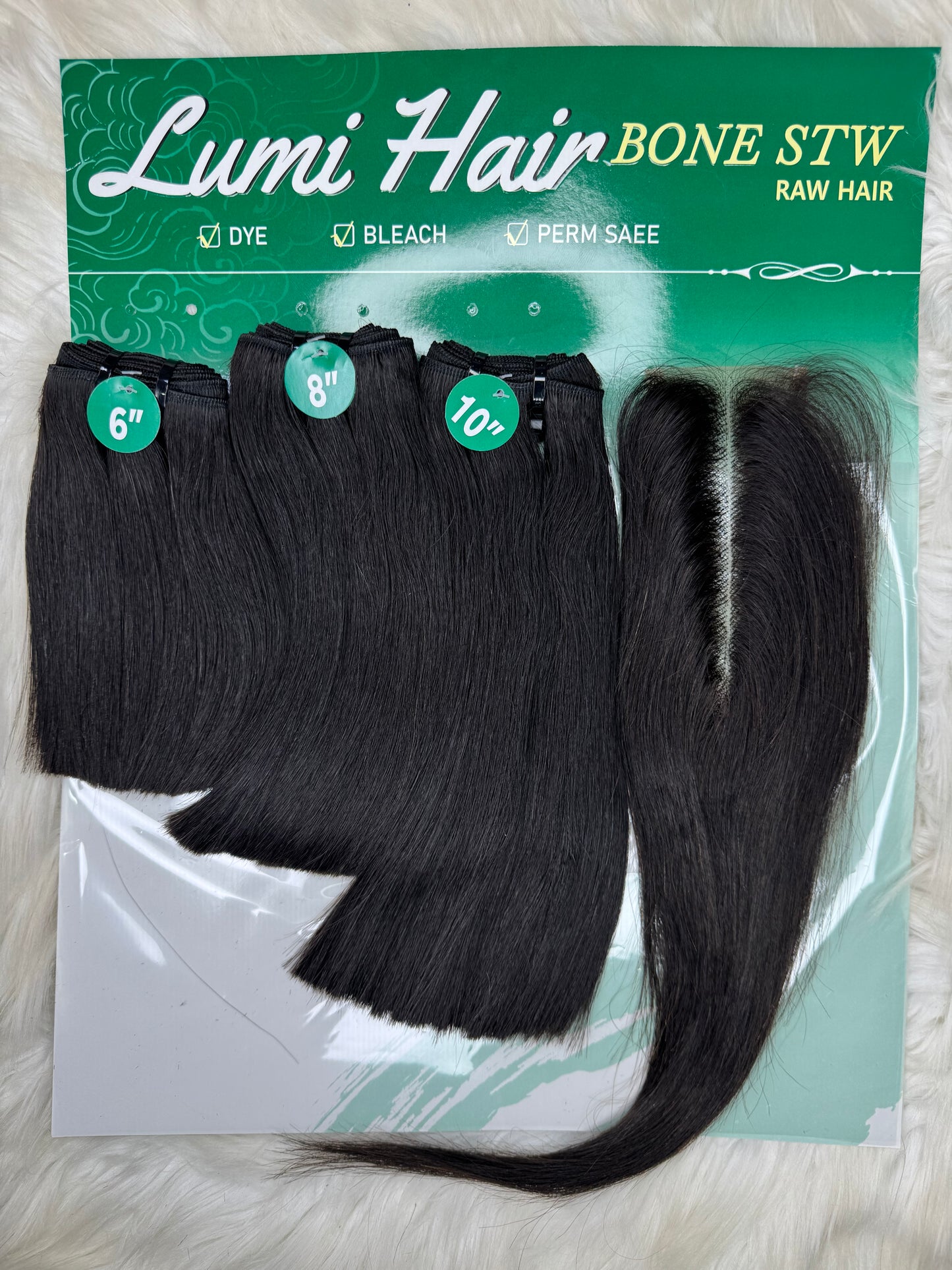 Lumi Bone Straight + 2x6 closure
