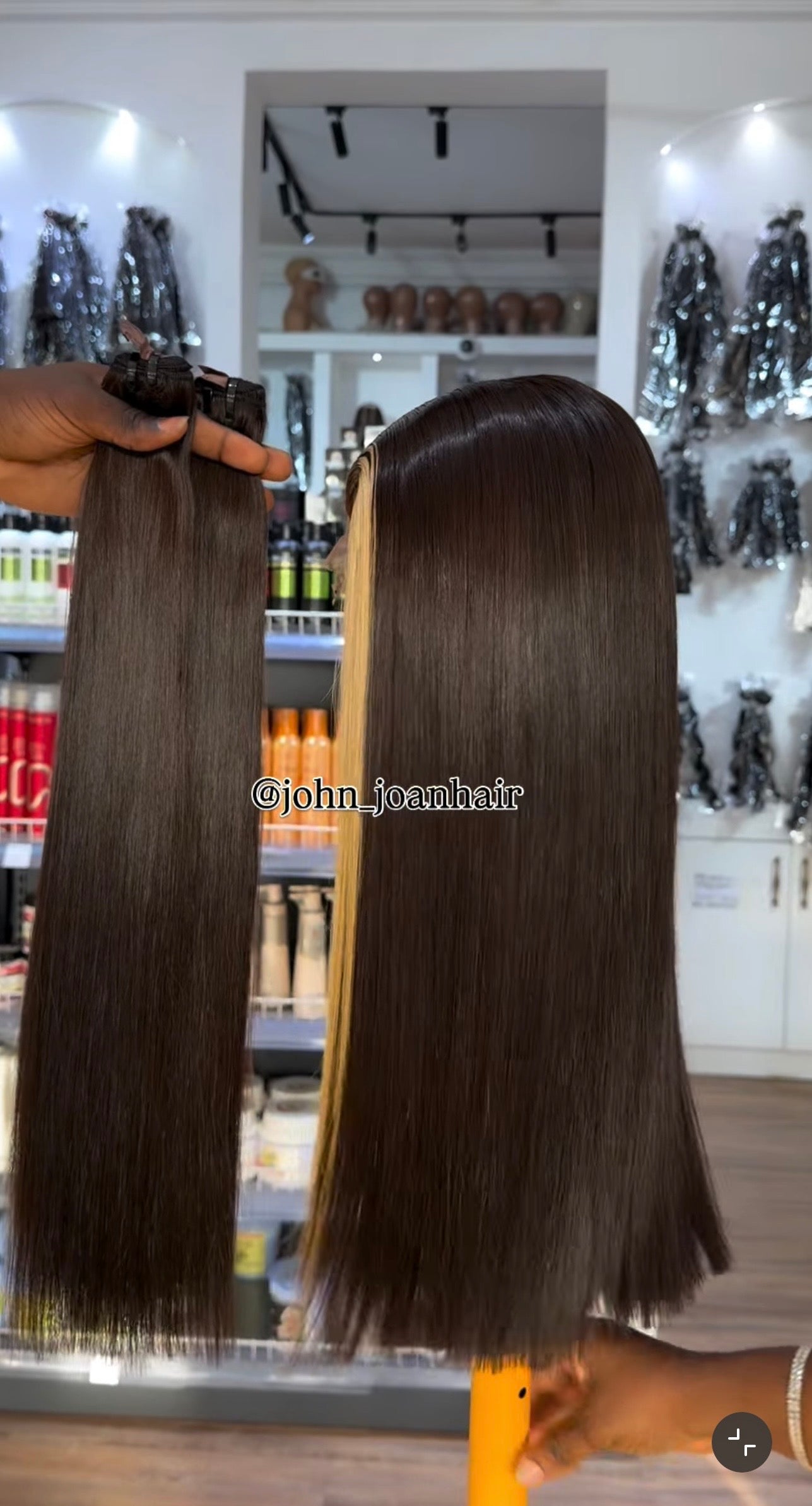 Vietnamese Bone Straight chocolate brown with highlight closure