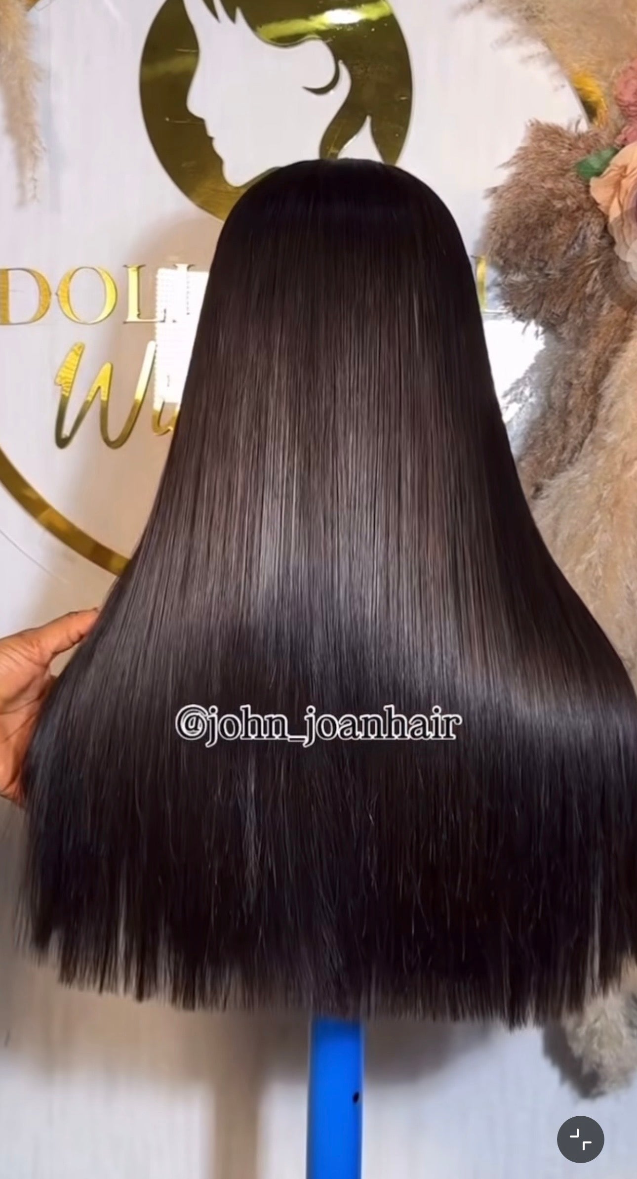 2x6 Bone Straight Wig color black CARO