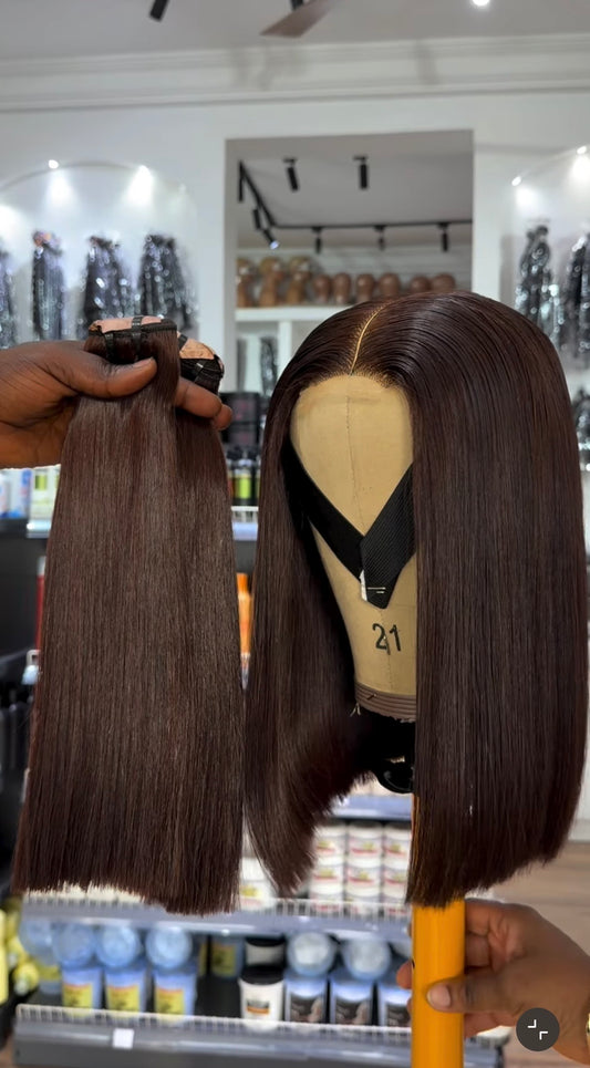 Vietnamese bone straight color chocolate brown