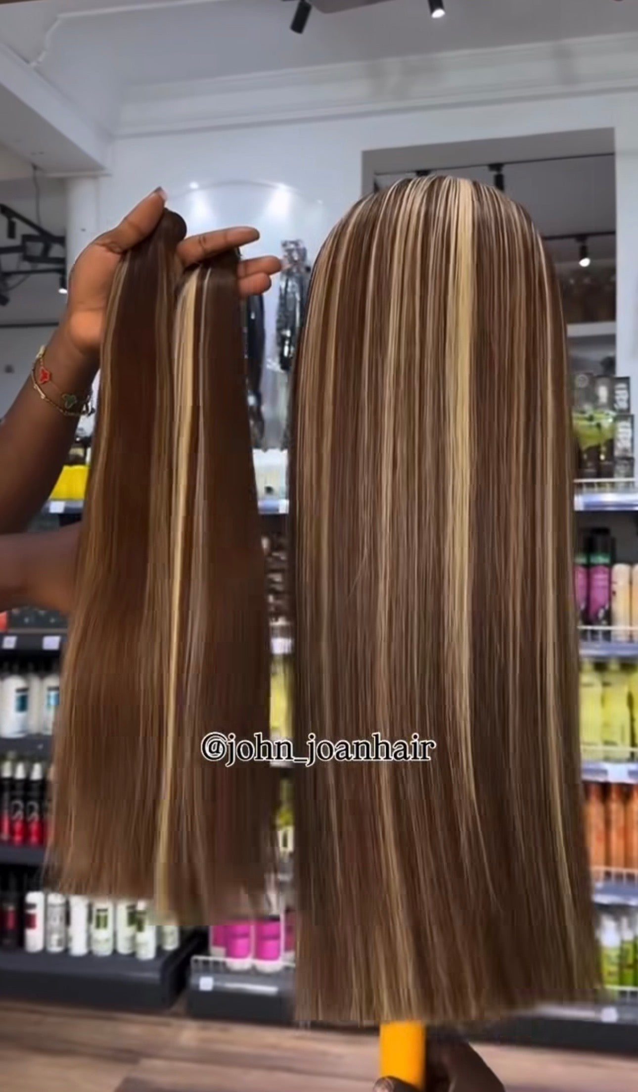 Vietnamese bone straight color brown highlights