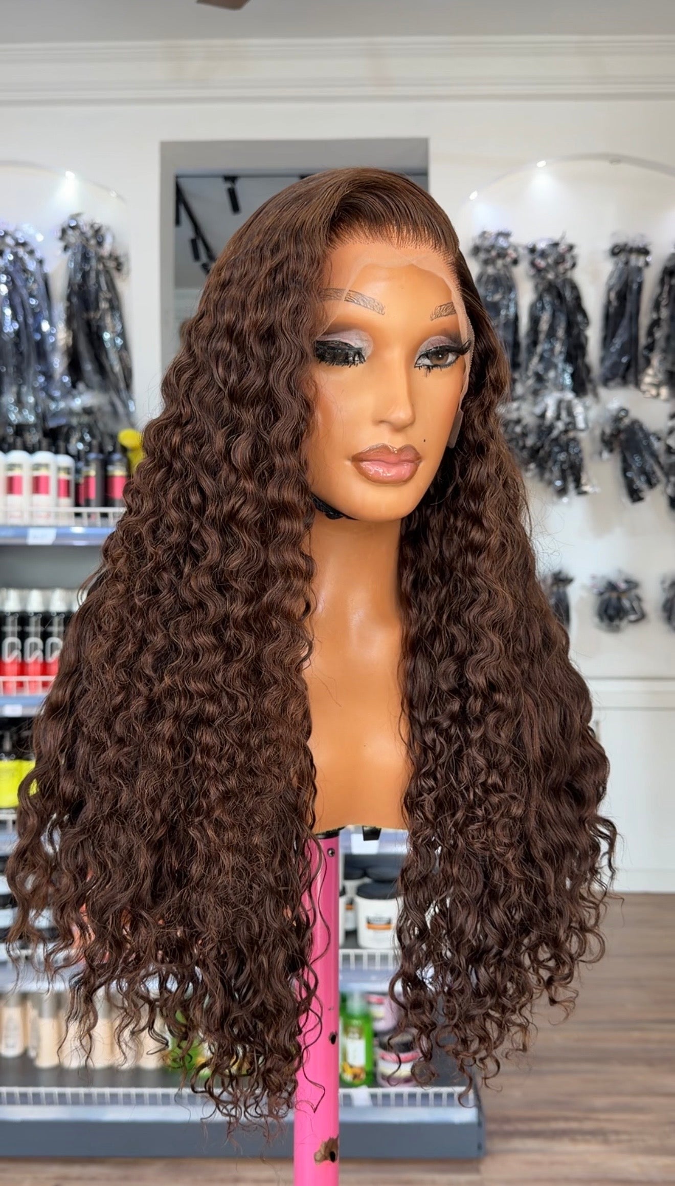 Cranberry 13x4 Water Curls Wig color 4