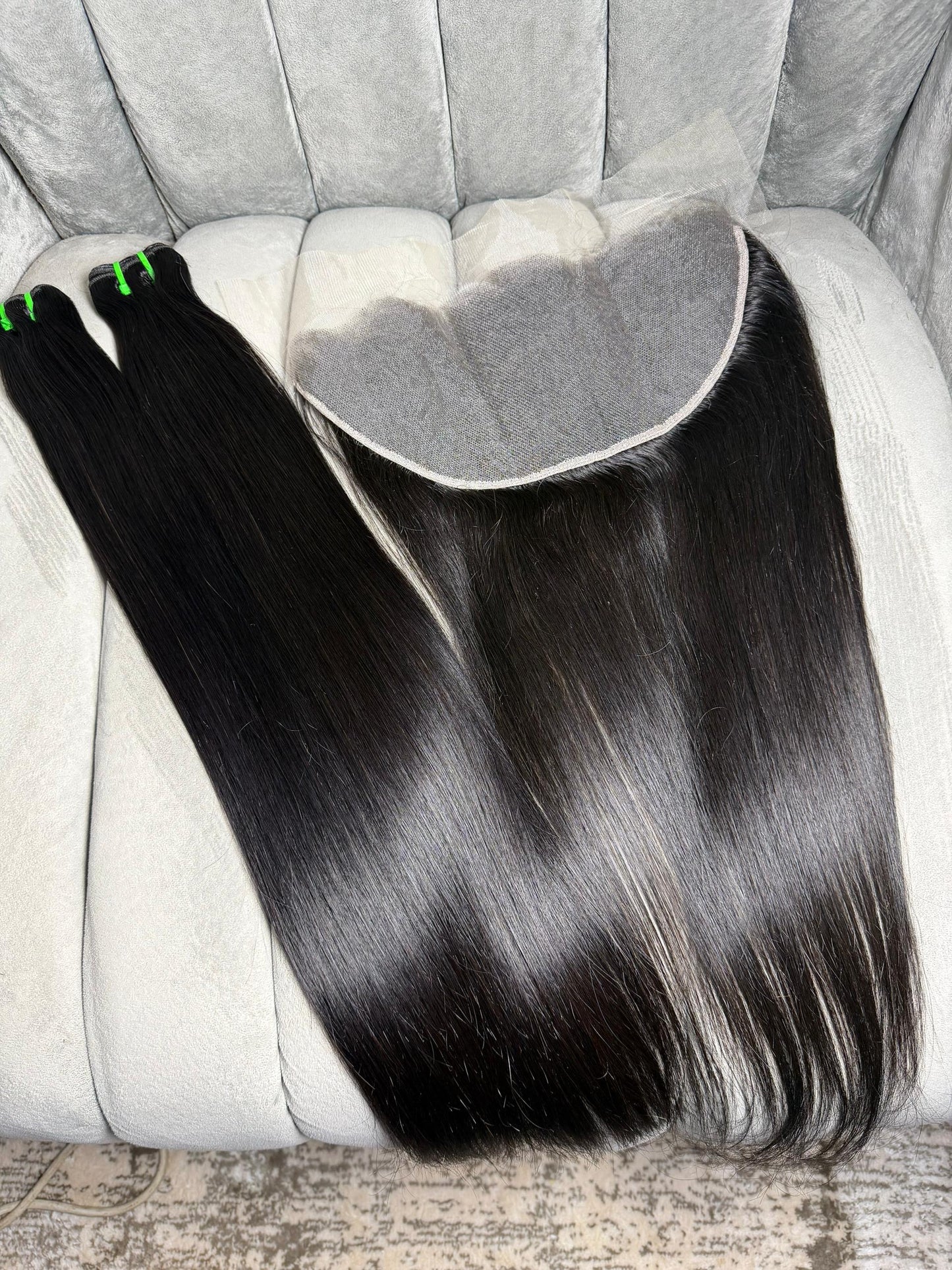 Peruvian SDD straight  bundles+ matching 13x6 frontal