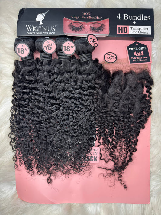Wigenius jerry curls + 4x4 closure