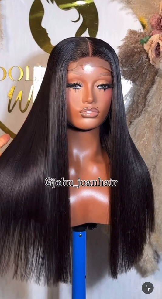 2x6 Bone Straight Wig color black CARO