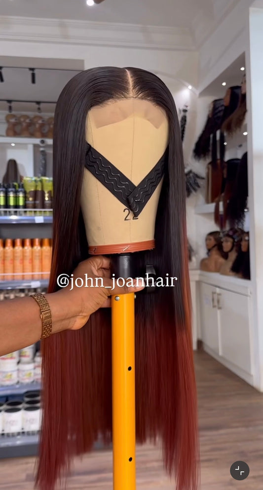 2x6 Bone Straight Wig color 1b/33 CARO