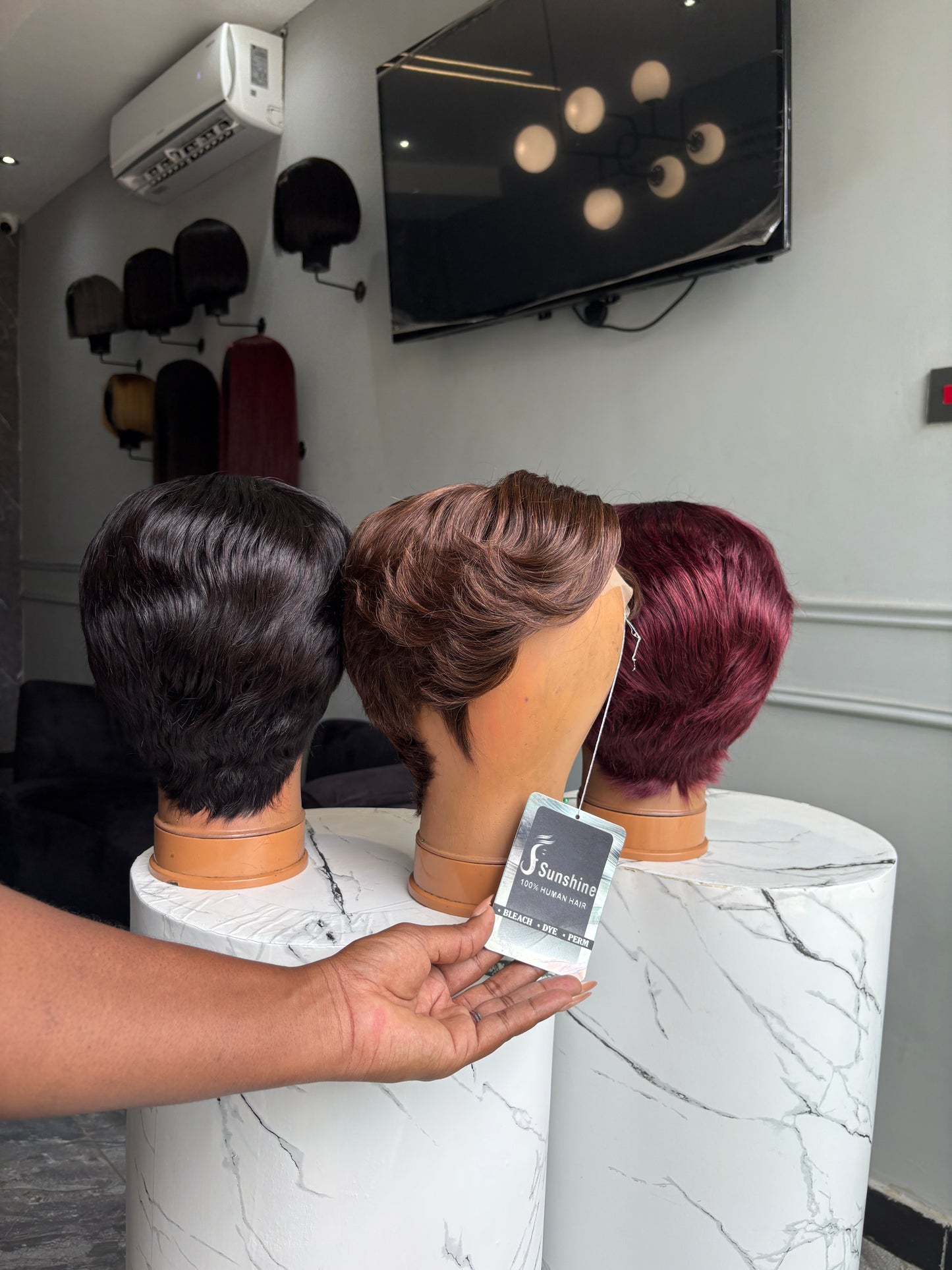Akorfa 4x4 Pixie Cut Wig Code: sunshine