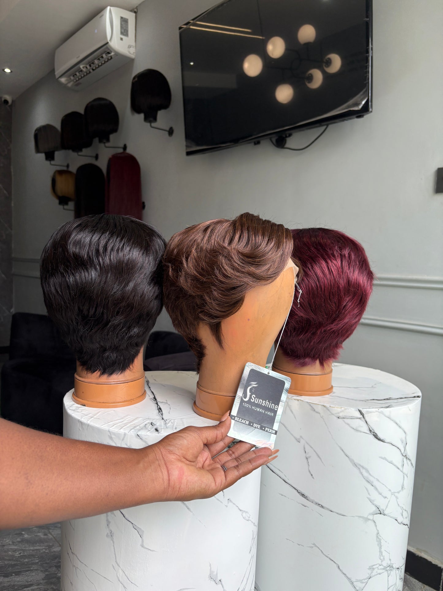 Akorfa 4x4 Pixie Cut Wig Code: sunshine