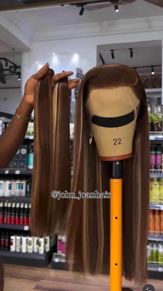 Vietnamese bone straight color brown highlights