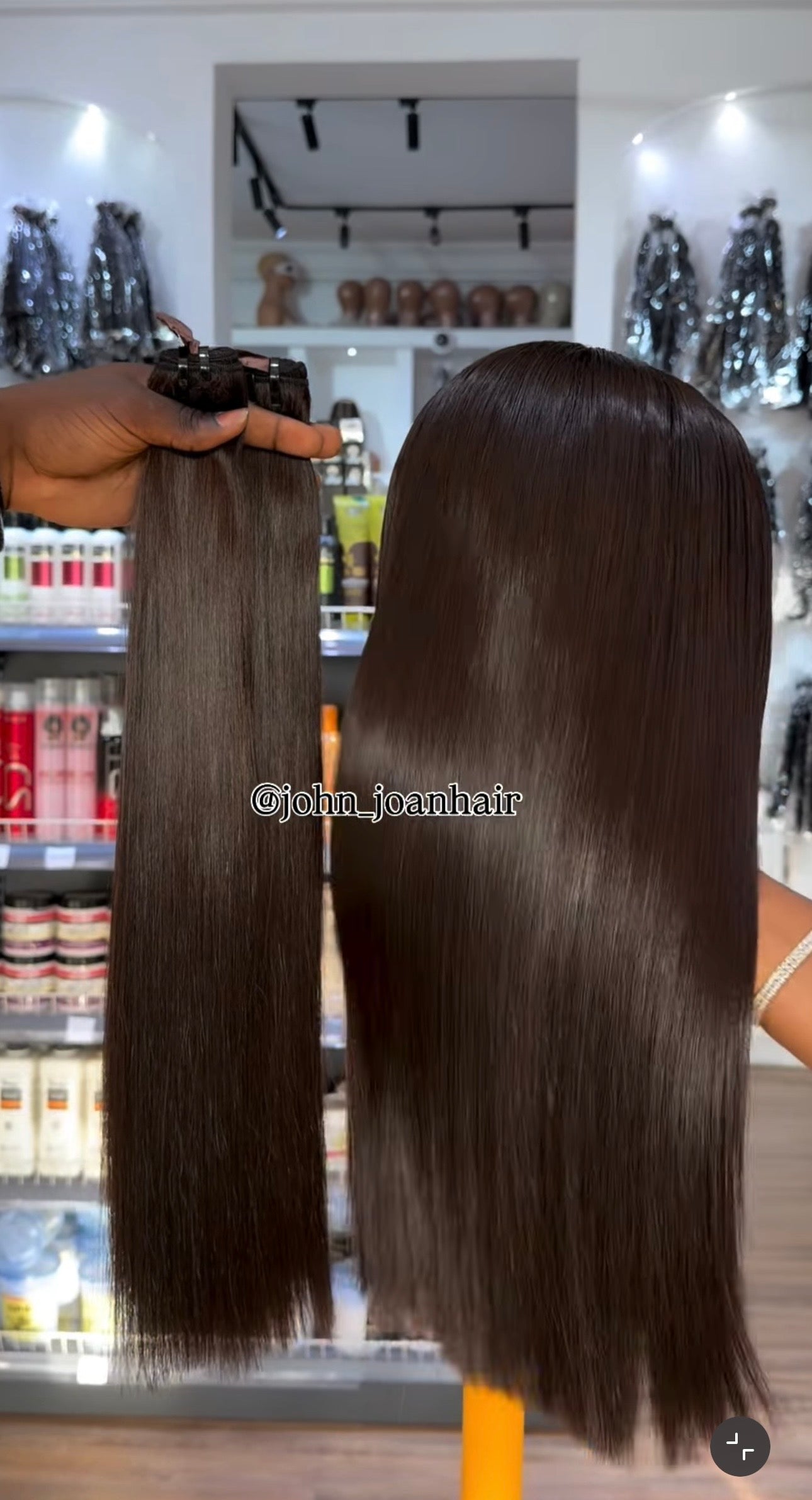 Vietnamese Bone Straight chocolate brown with highlight closure