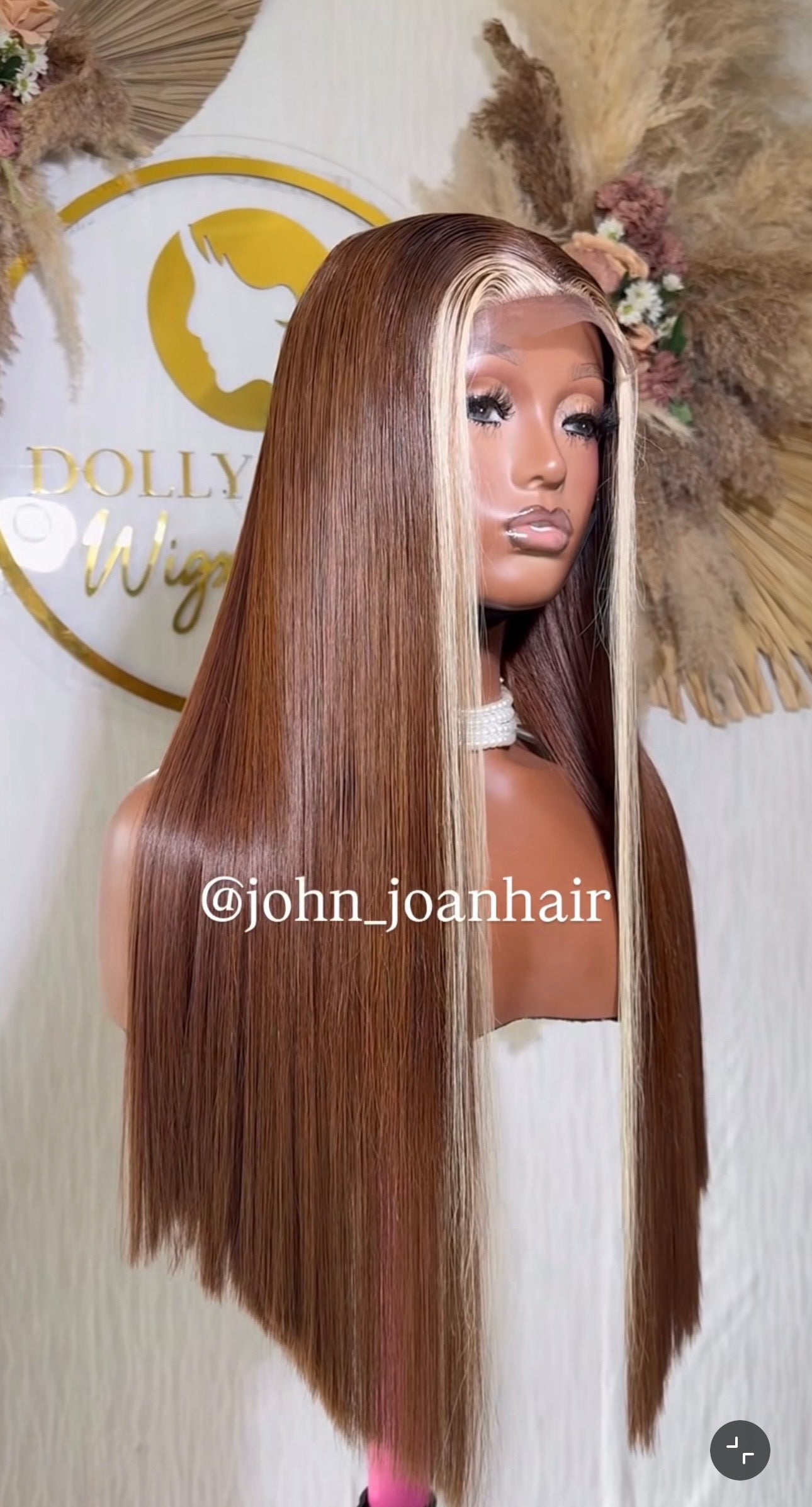 2x6 Bone Straight Wig color 613/4 CARO