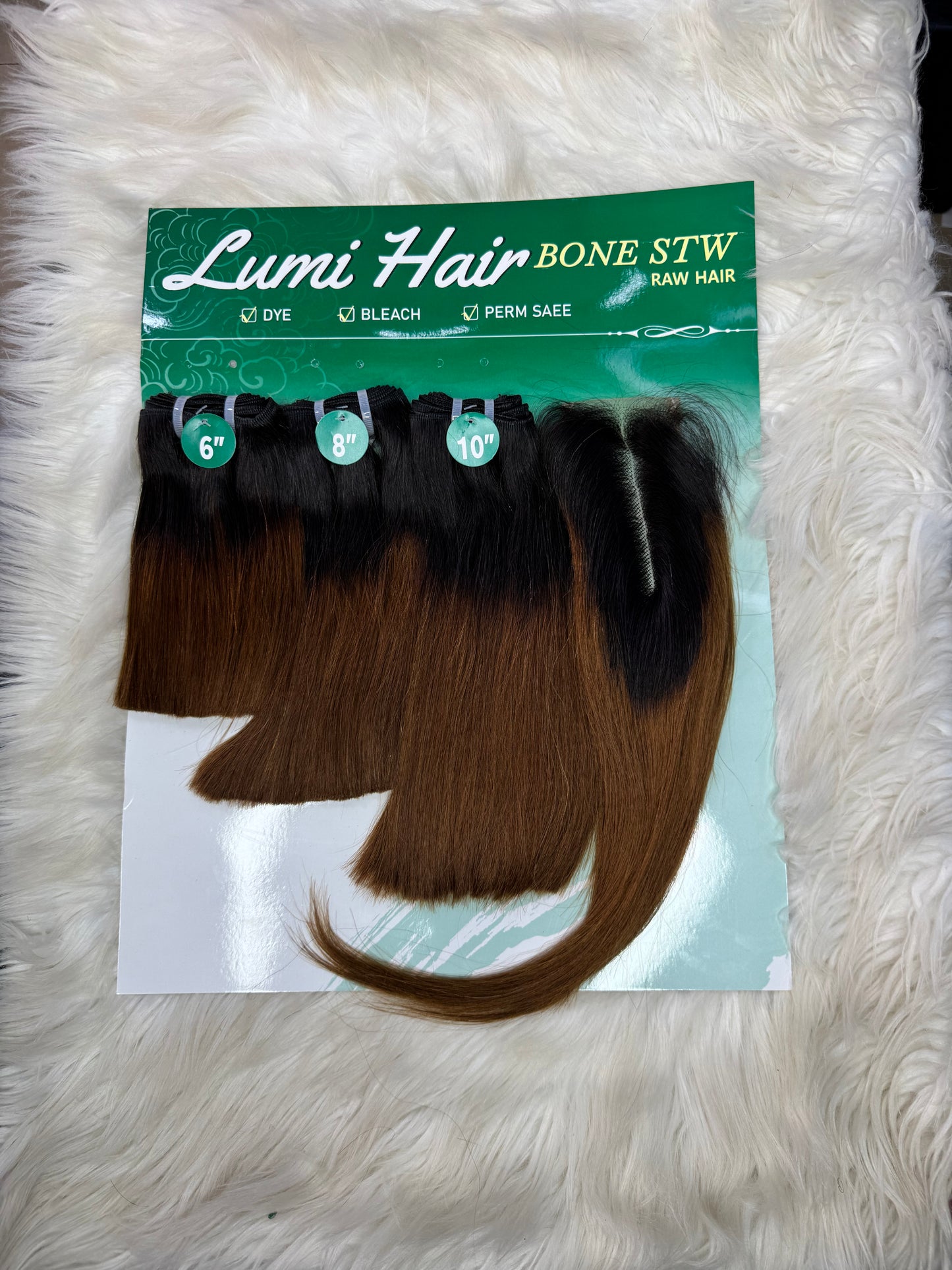 Lumi Bone Straight + 2x6 closure 1b/4 color