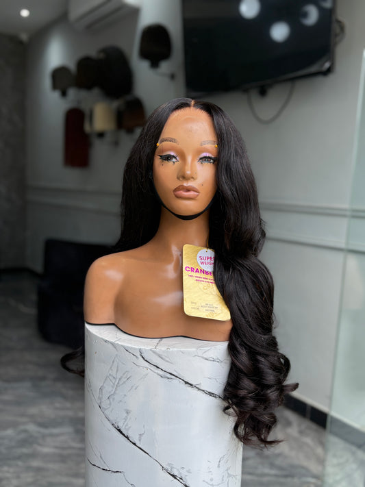 HD Lace 5x5 Body Wave Wig Super Double Drawn. Code : Cranbry