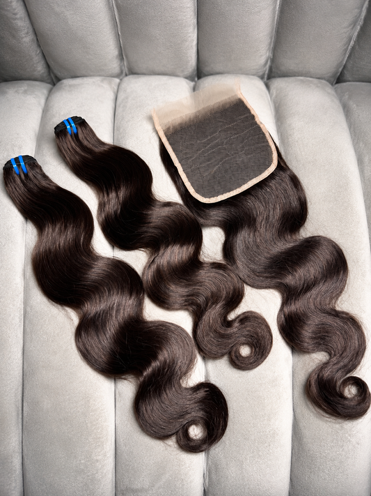 Super Double Drawn BodyWave + 5x5 closure chocolate