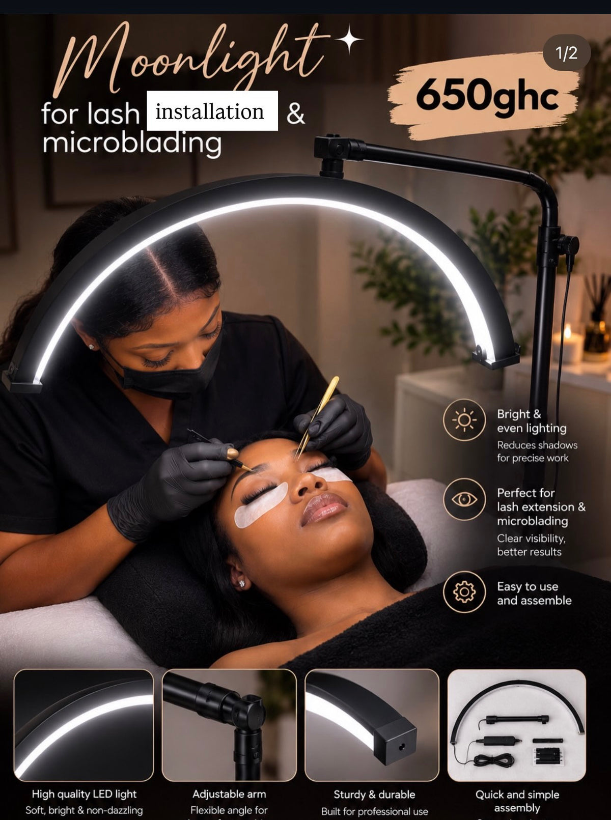 Moonlight for lash installation and micro blading