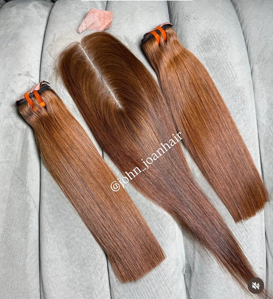 Vietnamese Bone Straight chestnut color
