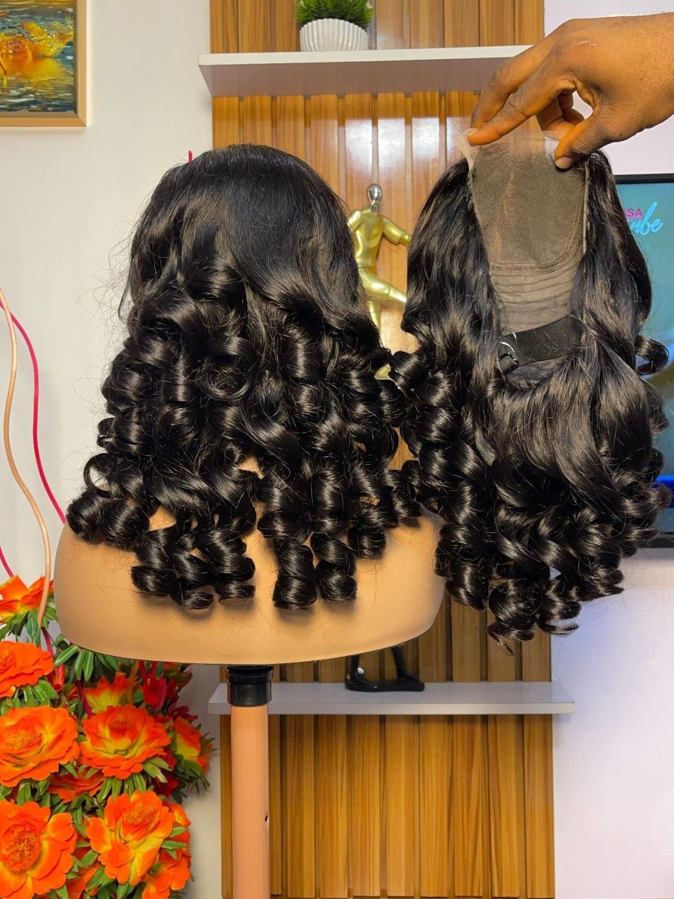 Deluxe 4x4 bouncy curls wig MY CH