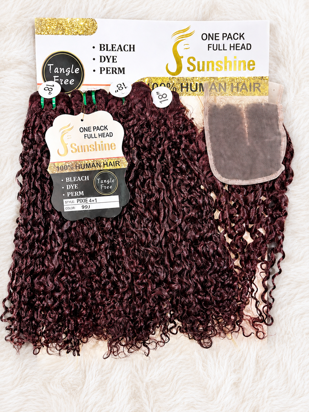 Sunshine Pixie curls+ 4x4 99j color