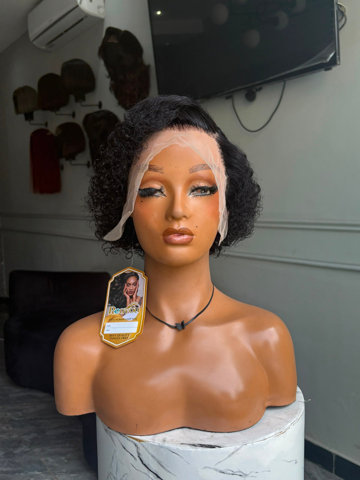 Short curly frontal wig SS03